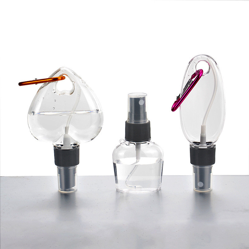 1.69oz 50ml Alcohol Hand Sanitizer Dispenser Bottles Empty Refill Mini Heart Shaped Keychain