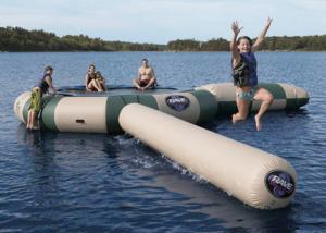 China Strong Inflatable Water Trampoline Combo With Slide , Inflatable Water Games factory