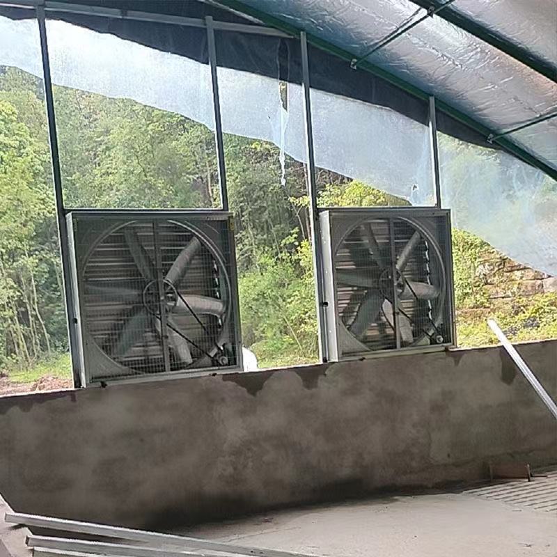 2025 Hot Sale Big air Volume Cooling Fan Ventilation Wall Hammer Fan for Poultry Farm Greenhouse for Sale with Shutter