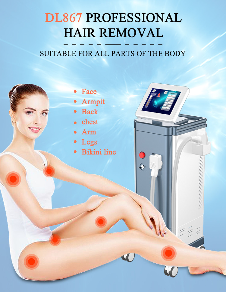 Painless Diode Laser Hair Removal Equipment With Adjustable 1-10HZ Frequency