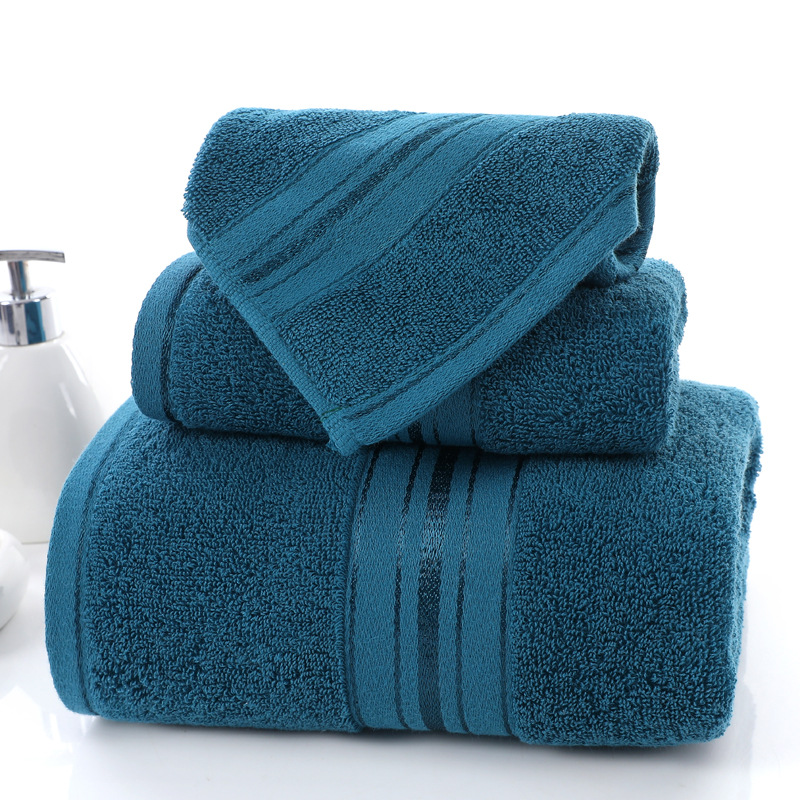 Solid Pure Cotton Beach Bath Towel Thickened Household Large Towel for Convenience