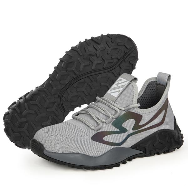 China Steel Toe Anti-smashing Flyknit Mesh Safety Shoes With Kevlar Midsole Breathable Design For Comfortable Work factory