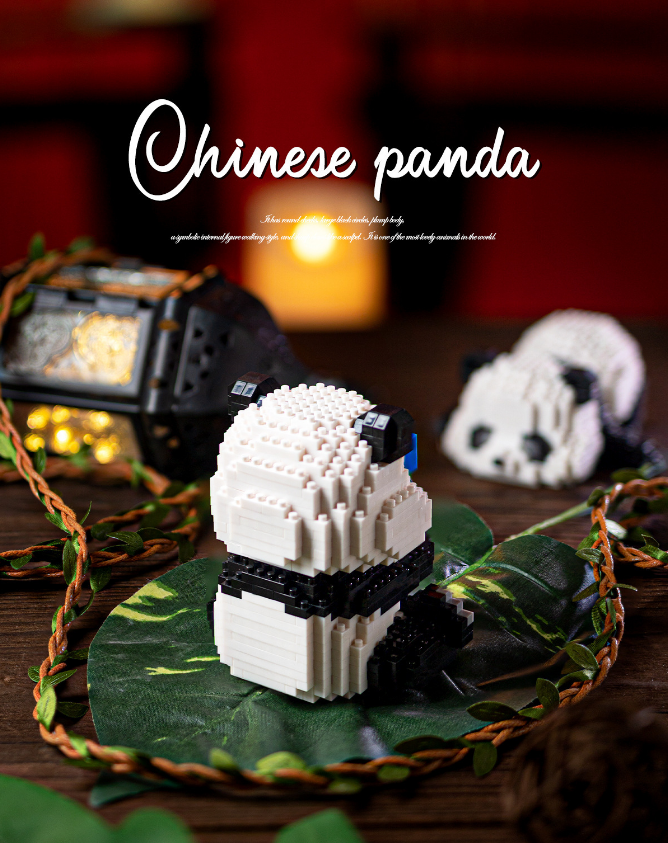 ABS Mini Bricks Building Blocks Panda Gift Box White Panda Toys for Boys Birthday Gift