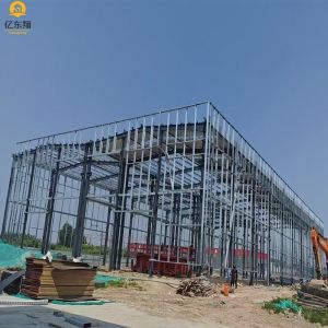 China Double Span Prefabricated Steel Warehouse Building with H-Section Frame factory