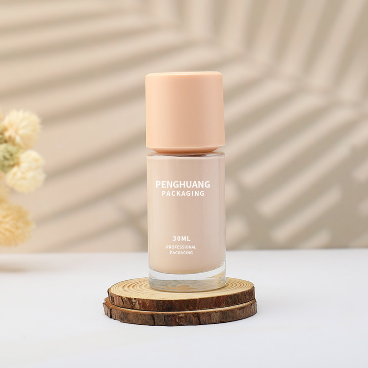 China 30ml Transparent Liquid Foundation Bottles With Cap Cosmetic Packaging factory