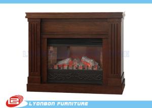 China Decorative Brown MDF European Fireplace Heating For Home , Melamine finished factory