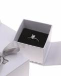Small Fancy Paper Wedding Ring Holder Box Jewelry Rigid Cardboard Box With Flap