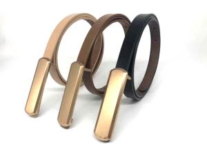 China Smooth Buckle Thin 1.5cm Women's Fashion Leather Belts factory