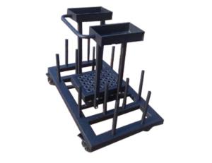 China weight racks for standard plates and bar storage, barbell plates storage cart factory