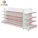 Supermarket Double Side Store Iron Gondola Shelving Rack 120KG Load