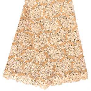 China Latest hot african quality water soluble lace fabric for fashion dress / garment / suit factory