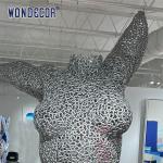 Indoor collection of metal art decoration abstract bare female bust stainless