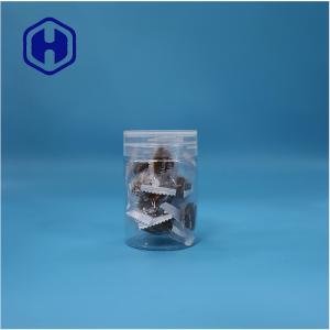 China Round Shaped Clear Plastic PET Sweet Candies Nuts Pepper Jar Flat Screw Top Lid factory