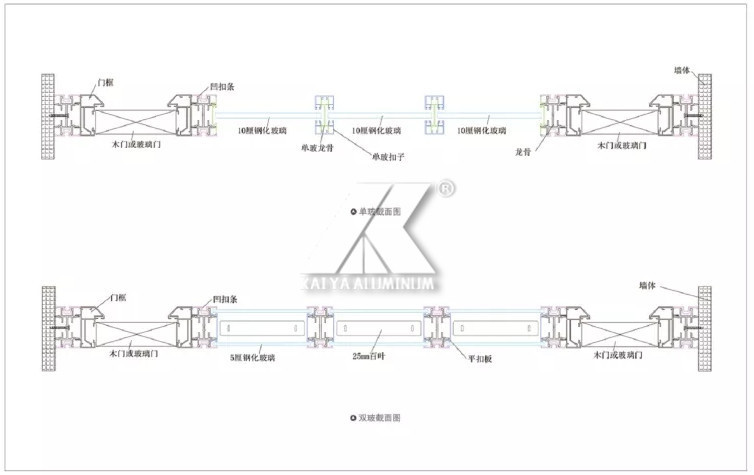 Fire Proof 6061 Aluminum Alloy Profile Commercial Glass Partition For Office Building