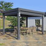 Aluminum Pergola Covered With Motorized Louvered Metal Garden Pergola wholesaler