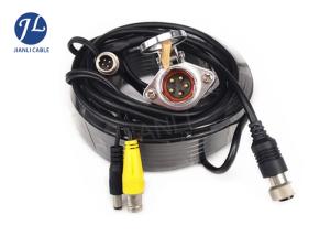 China Customized 5 Pin Coiled Trailer Cable For Monitoring System With Metal Plug factory
