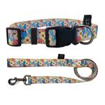 Adjustable Flower Design Dog Puppy Collar And Lead Leash Set In 2 Colours