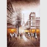 Palette Knife Paris Oil Painting Paris Street Handmade Thick Oil on Canvas