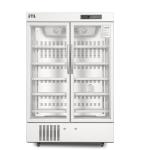 656L Double Glass Door Biomedical Vaccine Pharmacy Refrigerator with LED