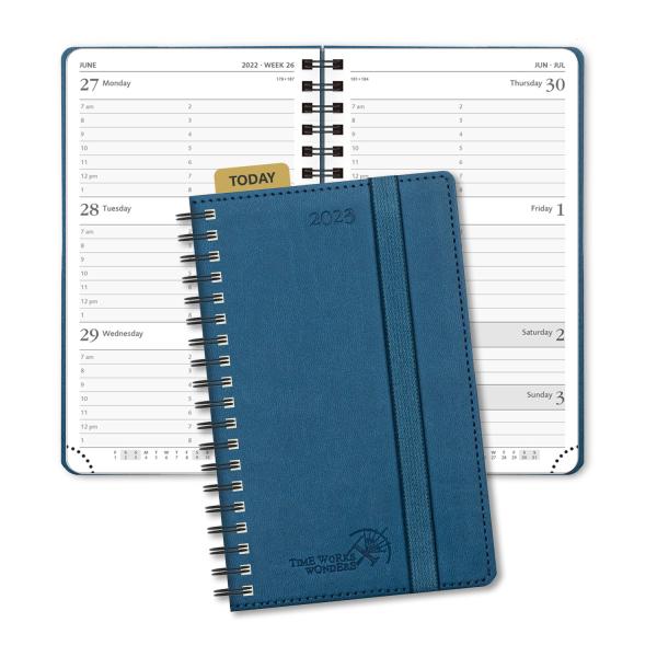 Night Blue 2023 Weekly Planner , Spiral Daily Weekly Planner FSC Paper