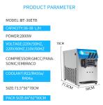 Commercial Soft Ice Cream Machine Three Flavors Ice Cream BT-36ETB