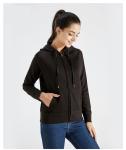 Unisex long sleeve winter rib cuff zipper up hoodies