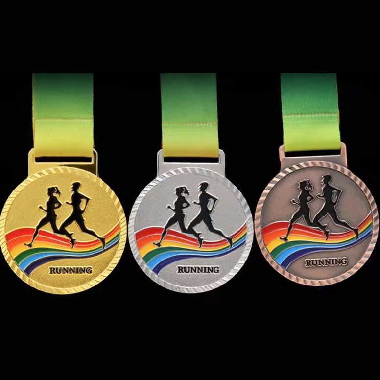 Die casting Sport Day metal award embossed Powerlifting Metal Medal