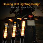 Red Amber 2PCS Flowing LED Motorcycle Turn Signal Strobe Brake Tail Lights