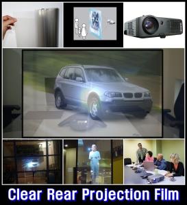 China 1.52x5 Meter transparent projection film , Holographic Rear Projection screen foil factory
