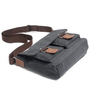 Waterproof Waxed Canvas Laptop Messenger Bag Men Business Briefcase BRB02