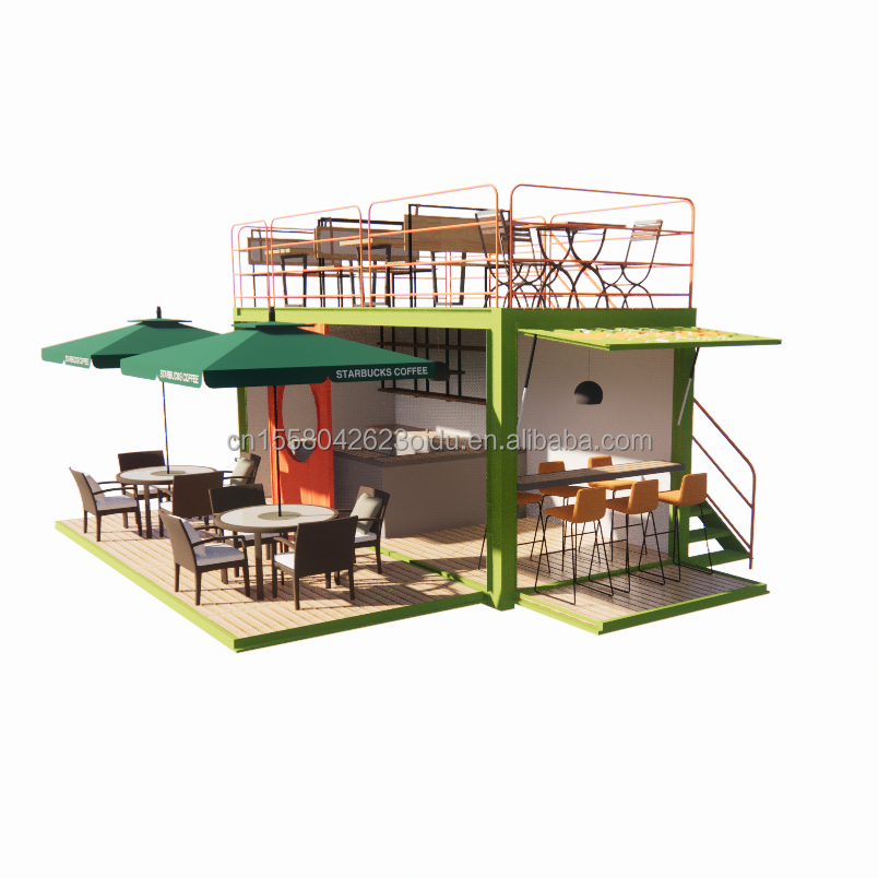 Galvanized Steel Square Tubes 20ft Luxury Container Room for Coffee Shop Guard Room Office Bar and Family Bar Producer