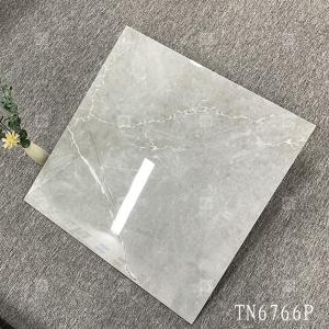 China Full Body Gray Color Marble Look Porcelain Glossy Tile For Interior Floor And Wall factory
