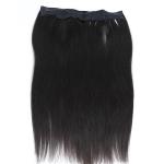 Flip In Halo Hair Extension One Piece Set Black Lace With Fish Wire Clip In