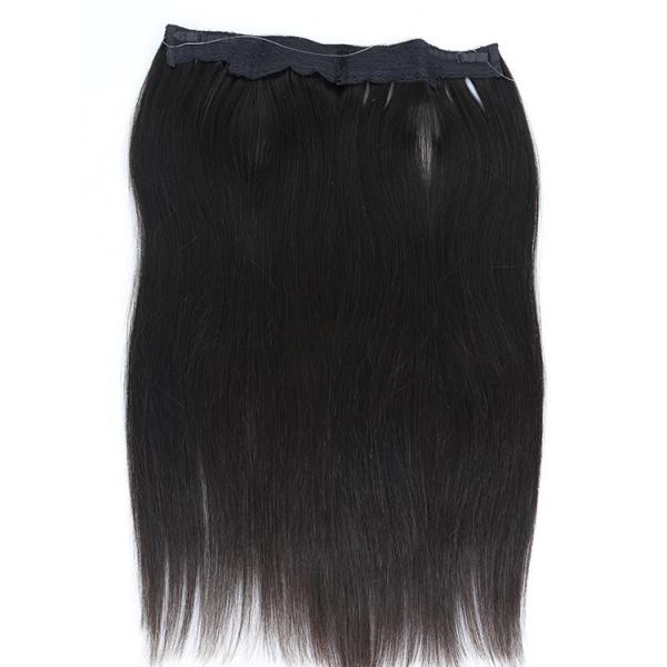 Flip In Halo Hair Extension One Piece Set Black Lace With Fish Wire Clip In