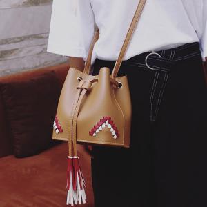 China Tassel Handbag PU Leather Handbags Bucket Bag for Female factory