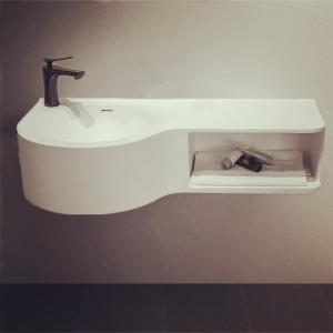 China Corian Stone Wall - Mount Solid Surface Basin With Storage Room factory