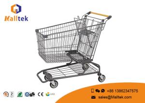 China Galvanized American Style Retail Shopping Trolleys Flat Tube Foot For Hypmarket factory