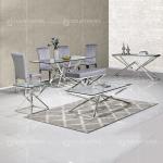 No Folded 9.5kg Stainless Steel Glass Top Coffee Table For Living Room