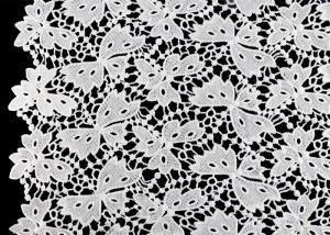 China Floral Schiffli Guipure Water Soluble Lace Fabric With Poly Milky Silk By SGS factory
