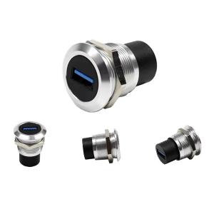 China Industrial Waterproof Panel Mount Connector 10A - 16A Max Current 500V Operating Voltage factory