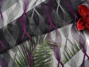 China Home Textiles Purple Geometric Colored Embroidery Fabric factory