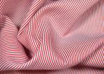 Soft Touch Cotton Yarn Dyed Fabric , Smooth Red And White Striped Material