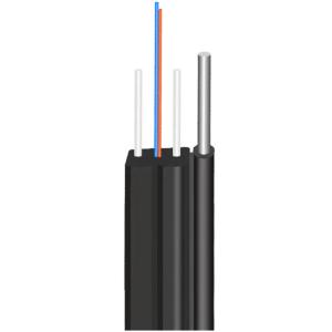 China Outside Inside FTTH Drop Cable , LSZH Jacket Steel Wire Cable FRP KFRP G652 factory