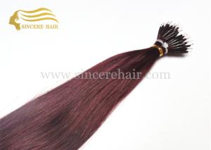 China 24&quot; Straight Hair Extensions Nano Hair for sale, 24&quot; Popular #99J Pre Bonded Micro Nano Hair Extensions 1.0 G For Sale factory