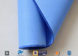 China 510GSM Silicone Coated Glass Fabric Plain Weave Electrical Insulation Blue factory