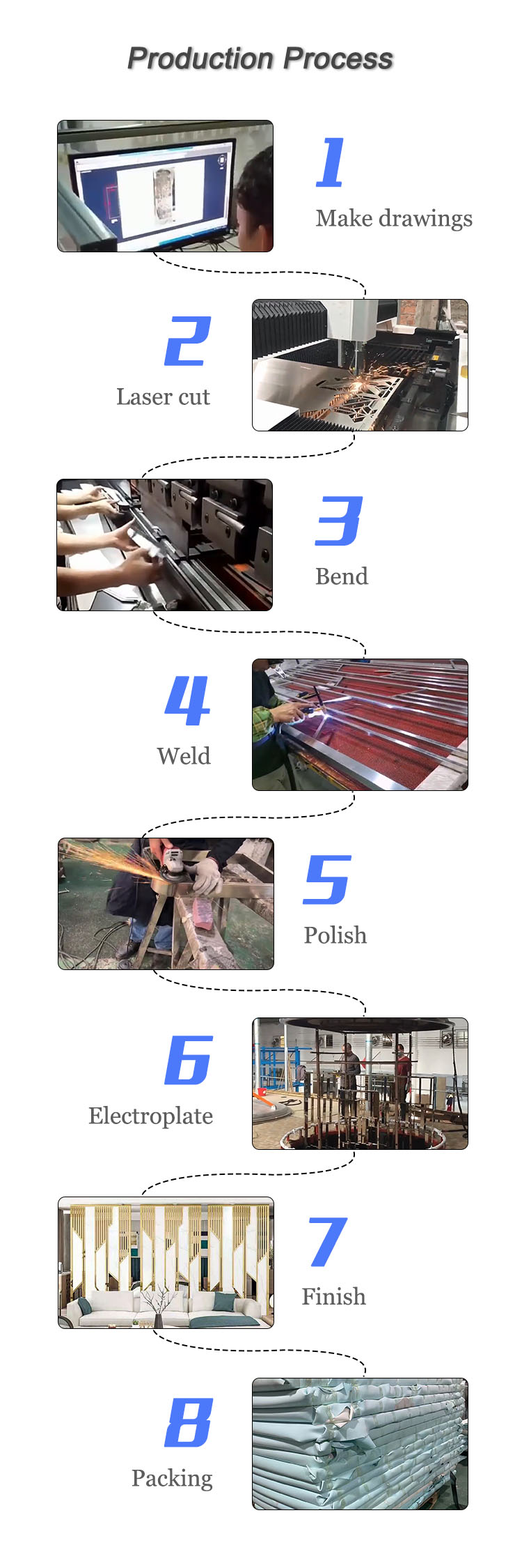 Home Decoration Metal Screen Partition Modern Living Room Divider