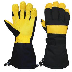 China Outdoors Five fingers Leather Ski Gloves Deerskin Ski Gloves Hysafety brand factory