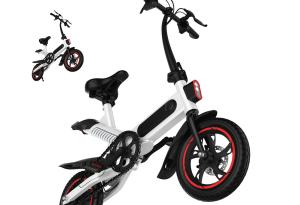China High Load Ability Small Folding Electric Bike White / Black / Red Ergonomics Design factory