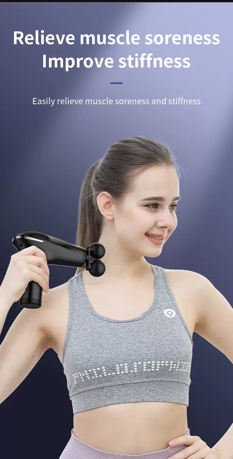 Double Head Mini Massager Gun USB Type-C 6 Speed Muscle Relaxation Massage Gun