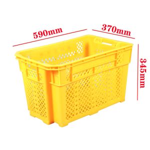 Fruit And Vegetable Folding Plastic Crates Heavy Duty Stackable Vented